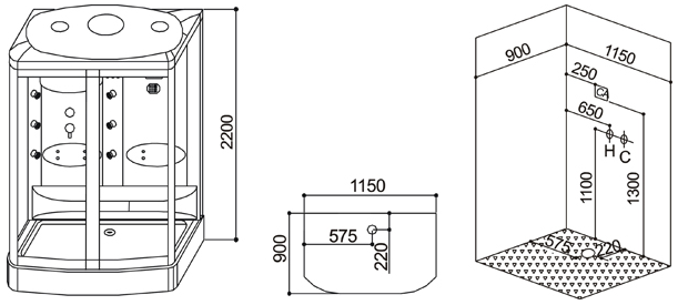 蒸汽淋浴房 F-807(图1)